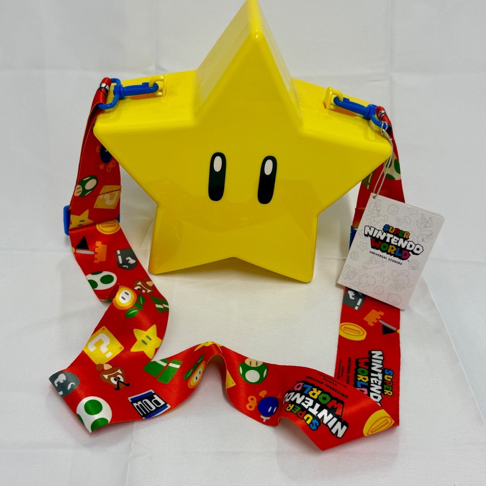 Super Nintendo World Universal Studios Star Popcorn Bucket Yellow LED Lights New